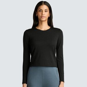 Unbound Merino Women's Long Sleeve Merino Crew - Black